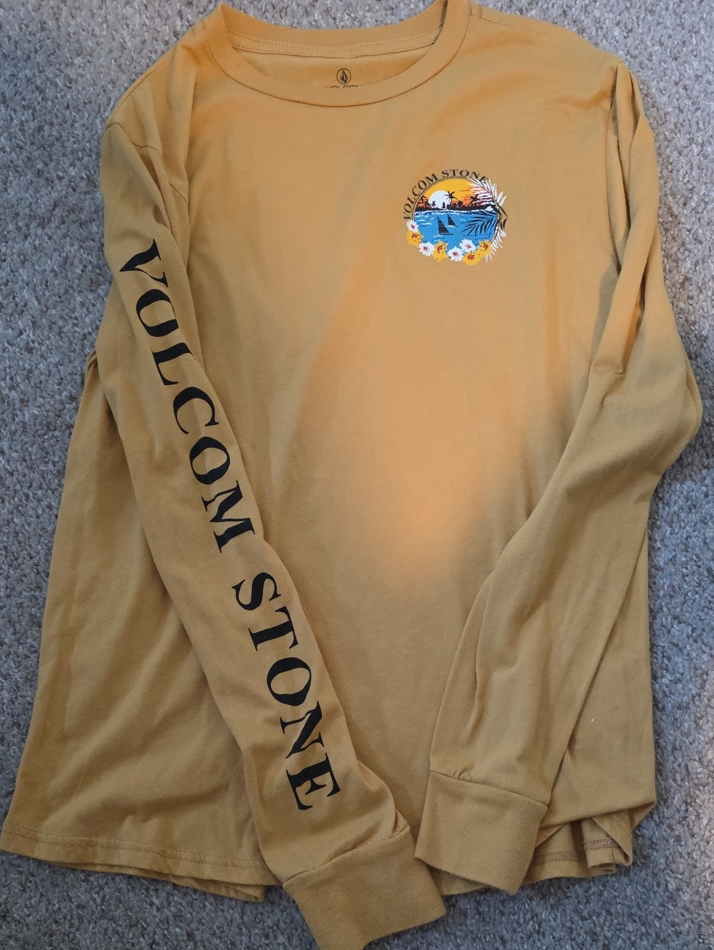 Volcom Men's Long-Sleeve Graphic Tee - Mustard